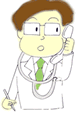 電話中の医師